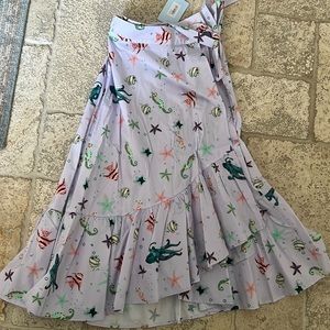 BNWT HillHouse Home Wrap Ocean Animal Skirt Sz M RARE